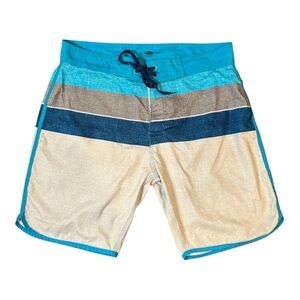 Old Navy‎ Men’s Swim Board Shorts Color Blue & Gray Size Large